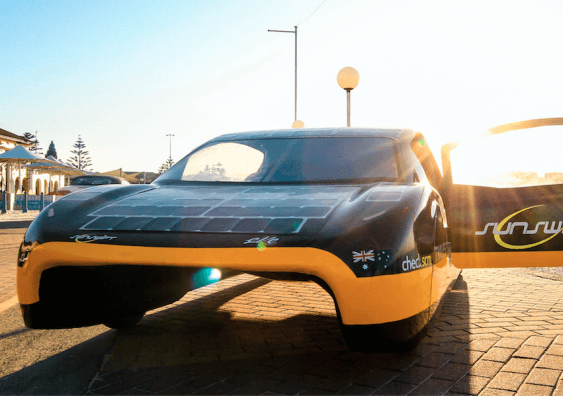 Sunswift eVe during its 2014 electric vehicle speed record programme